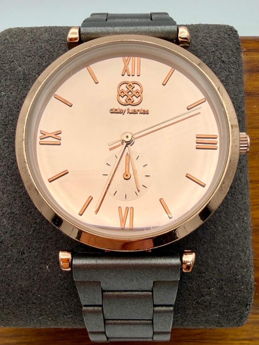 Daisy Fuentes Rose Gold Dial with Platinum colored Metal Bracelet Watch